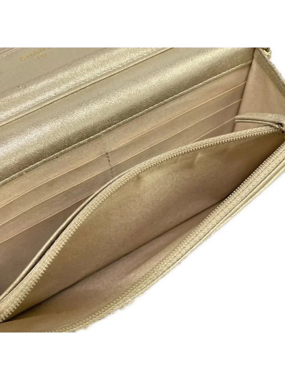 Chanel Wallet Gold Chain Wave Stitch Shoulder